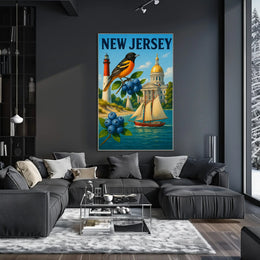 New Jersey Vintage Travel Celebration Travel Poster PosterGoat