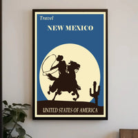 New Mexico Cowboy Vintage Travel Poster PosterGoat