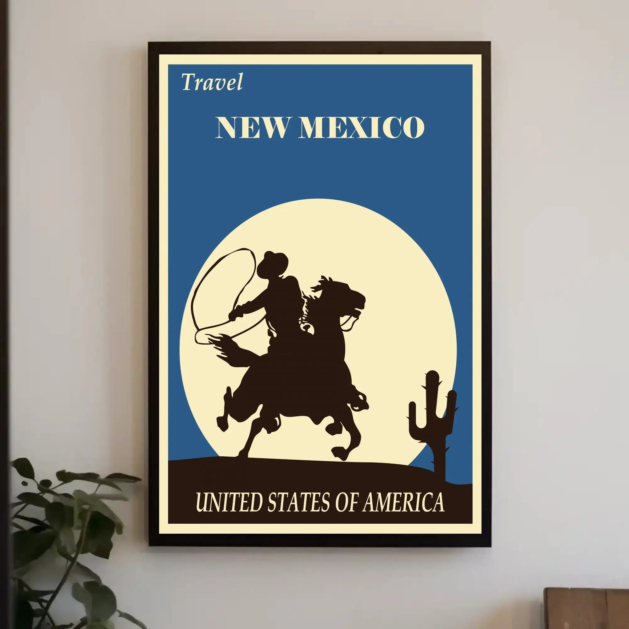 New Mexico Cowboy Vintage Travel Poster PosterGoat