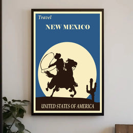 New Mexico Cowboy Vintage Travel Poster PosterGoat