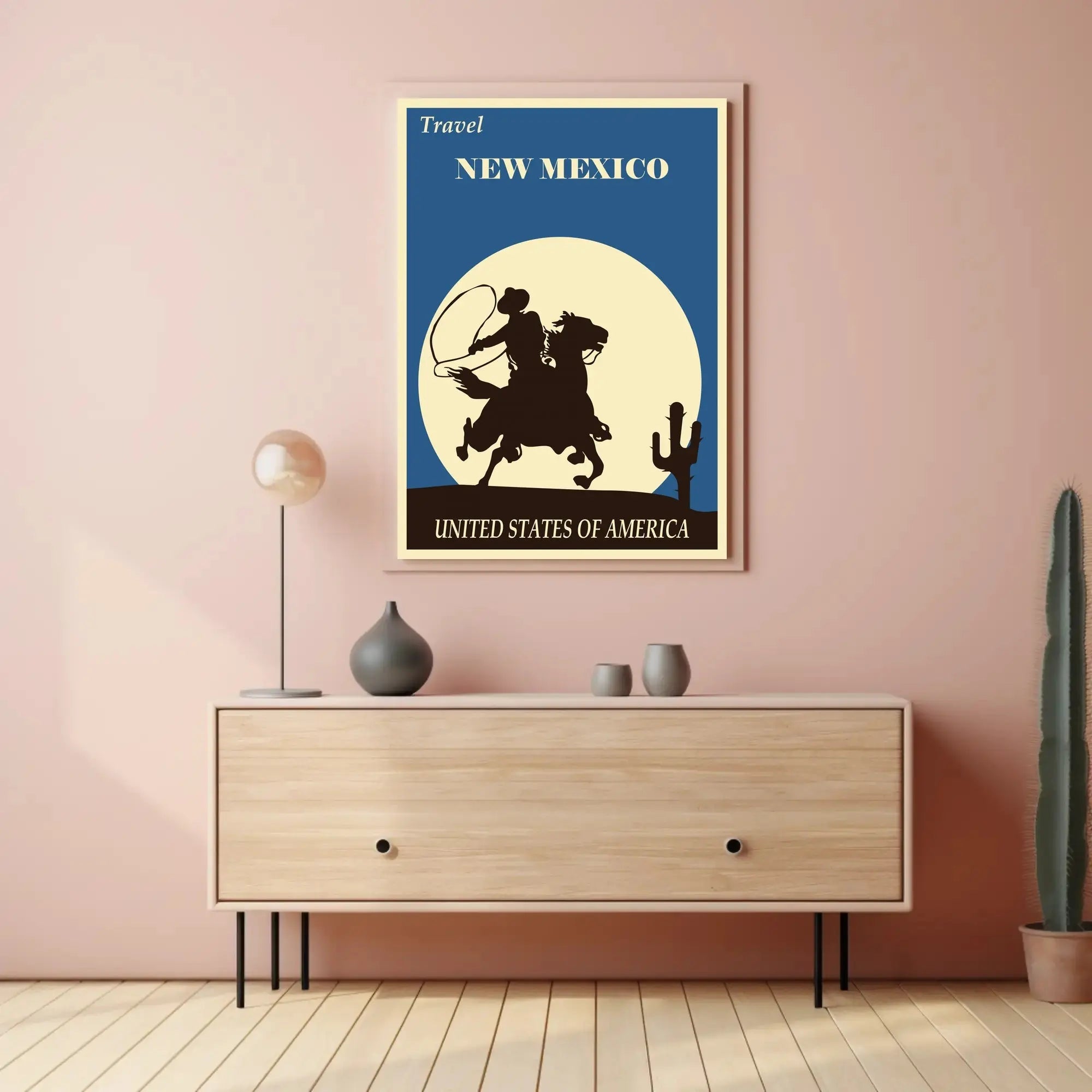New Mexico Cowboy Vintage Travel Poster PosterGoat