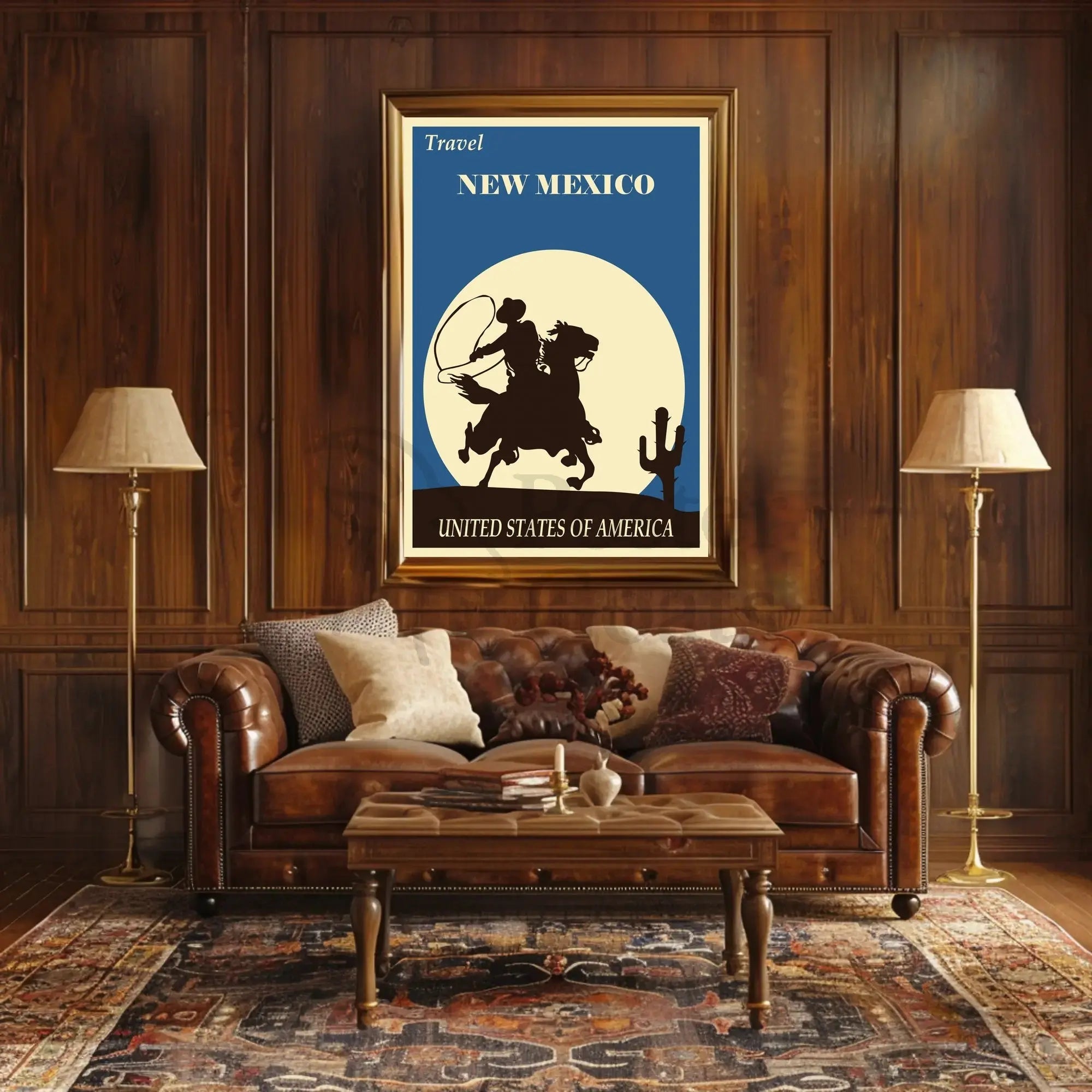 New Mexico Cowboy Vintage Travel Poster PosterGoat