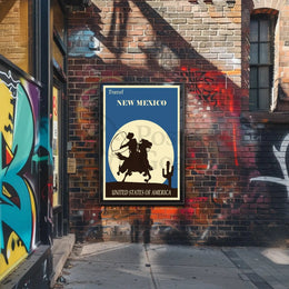 New Mexico Cowboy Vintage Travel Poster PosterGoat