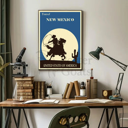 New Mexico Cowboy Vintage Travel Poster PosterGoat