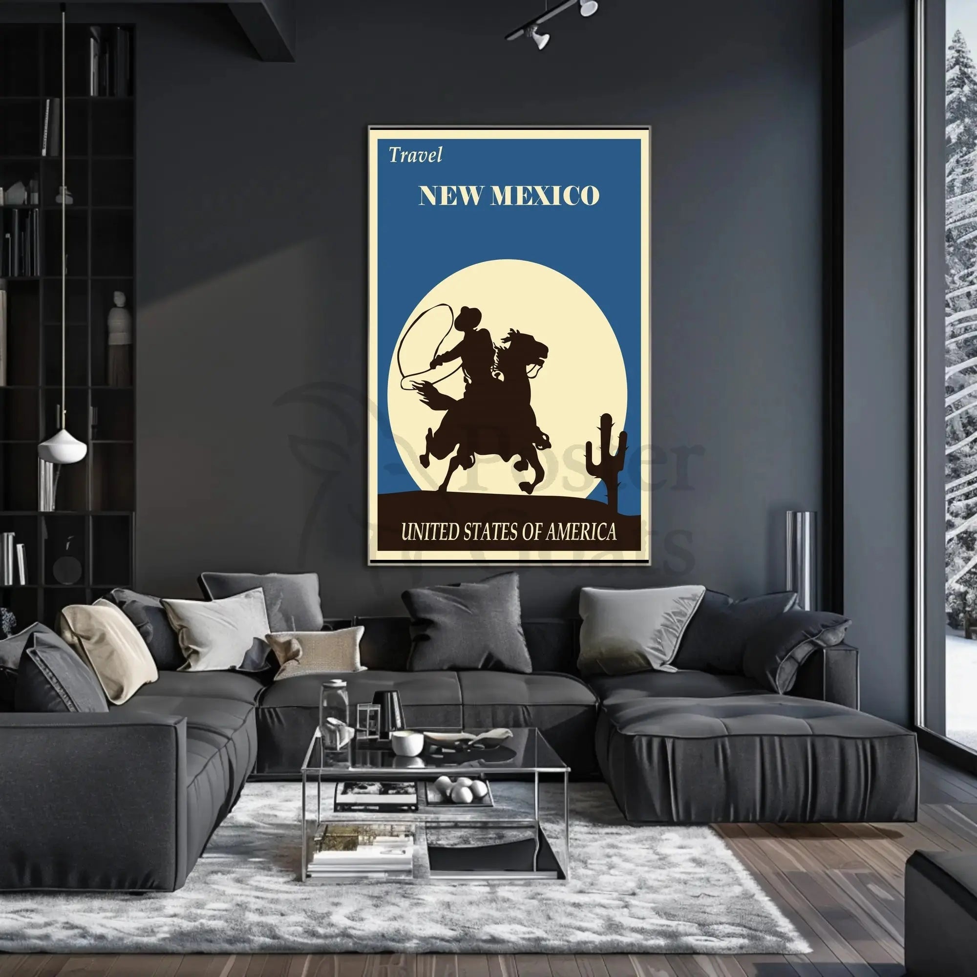 New Mexico Cowboy Vintage Travel Poster PosterGoat