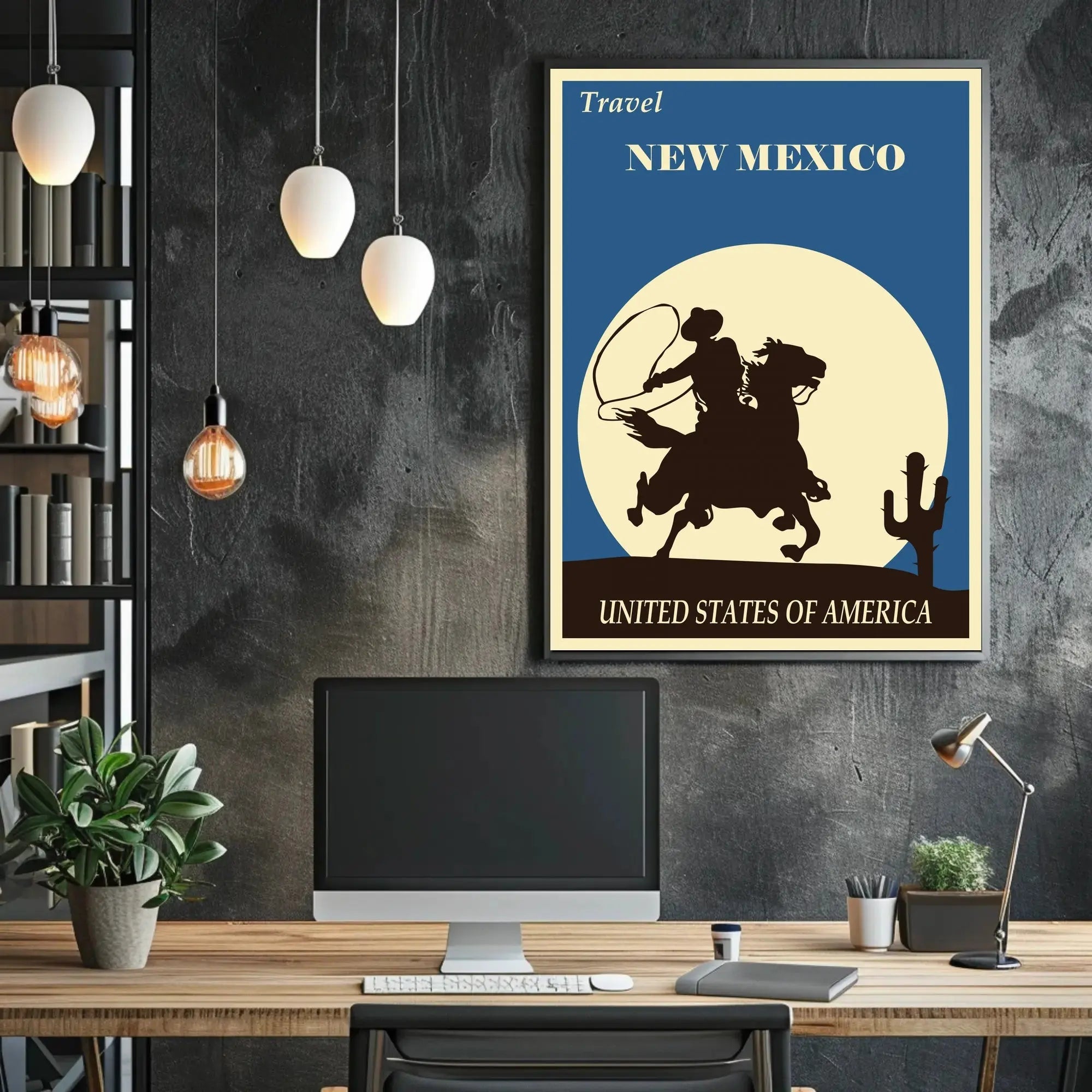 New Mexico Cowboy Vintage Travel Poster PosterGoat