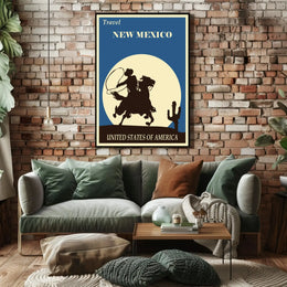 New Mexico Cowboy Vintage Travel Poster PosterGoat