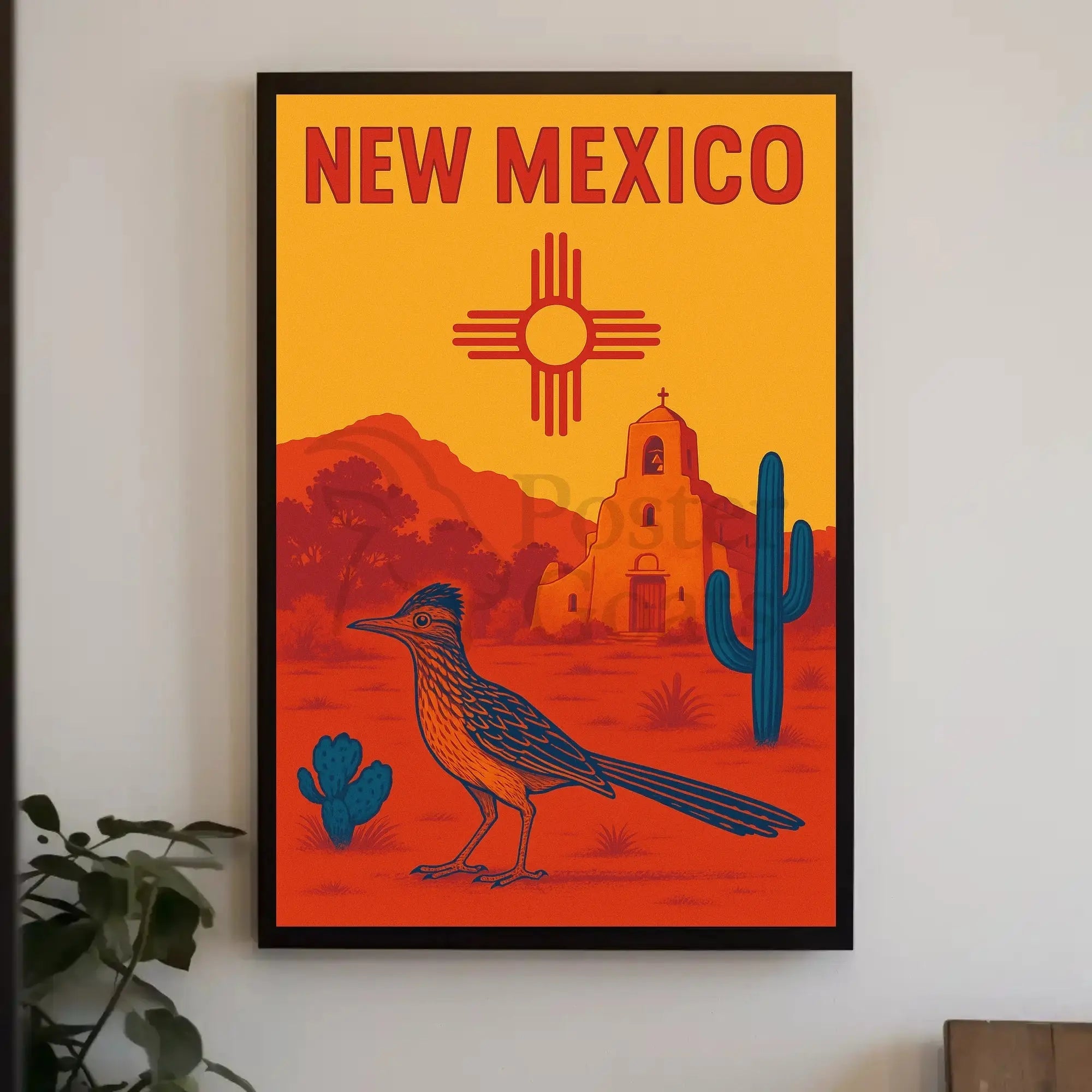 New Mexico Desert Zia Sun Vintage Travel Poster PosterGoat