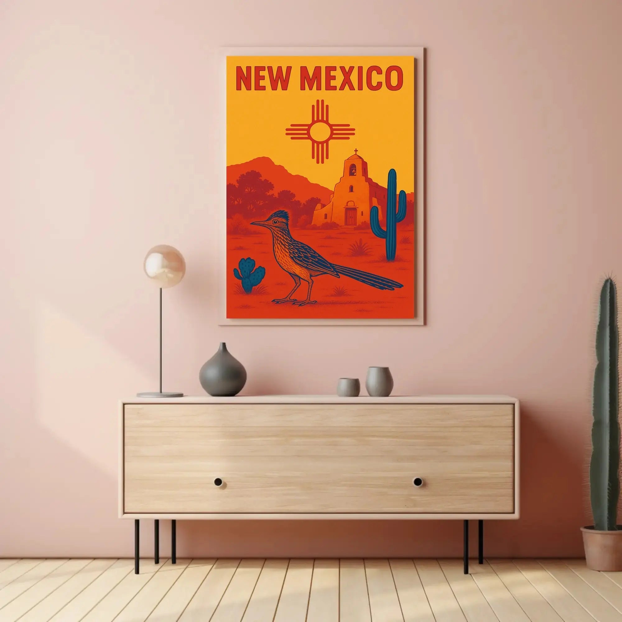 New Mexico Desert Zia Sun Vintage Travel Poster PosterGoat
