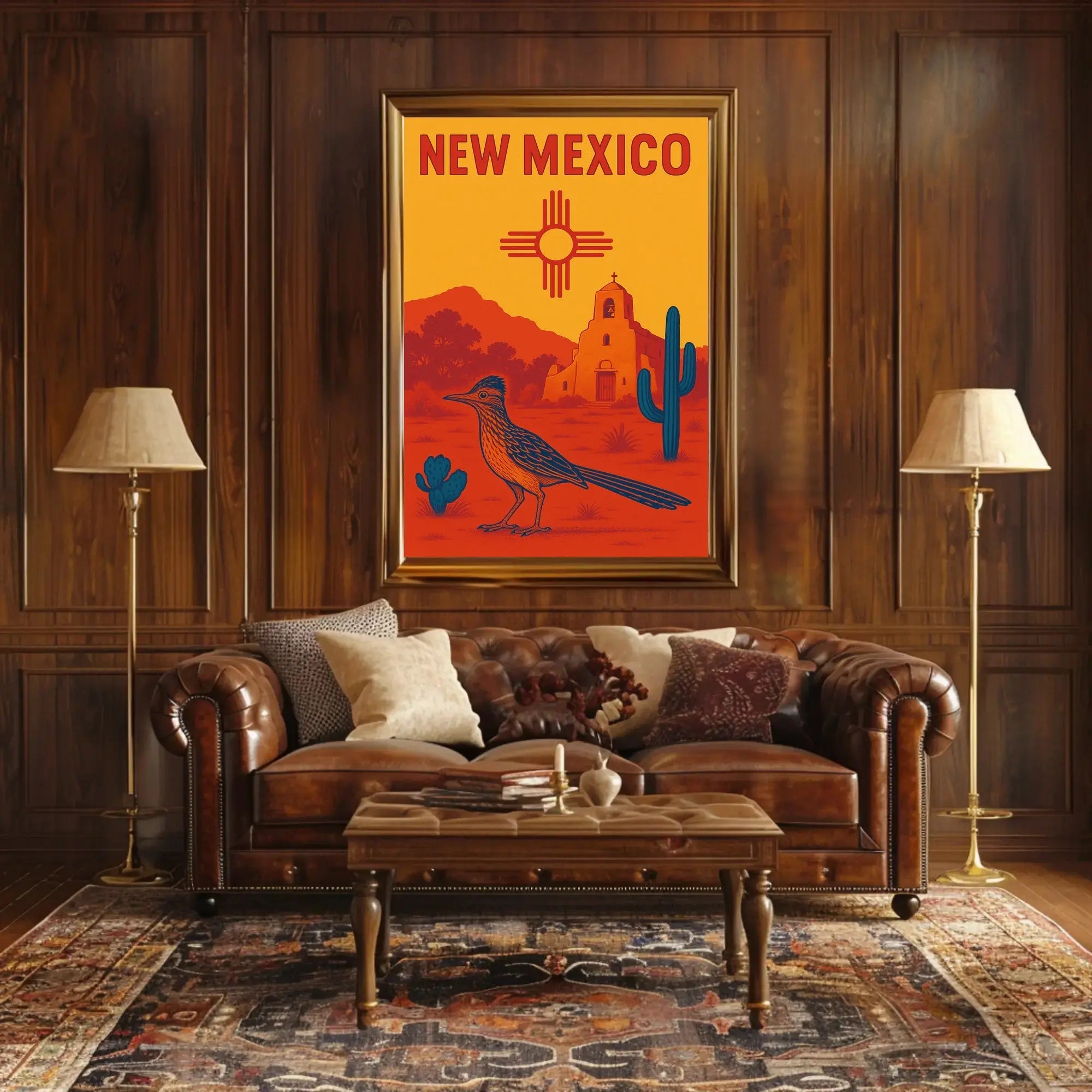 New Mexico Desert Zia Sun Vintage Travel Poster PosterGoat