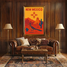 New Mexico Desert Zia Sun Vintage Travel Poster PosterGoat
