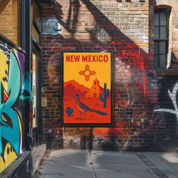 New Mexico Desert Zia Sun Vintage Travel Poster PosterGoat