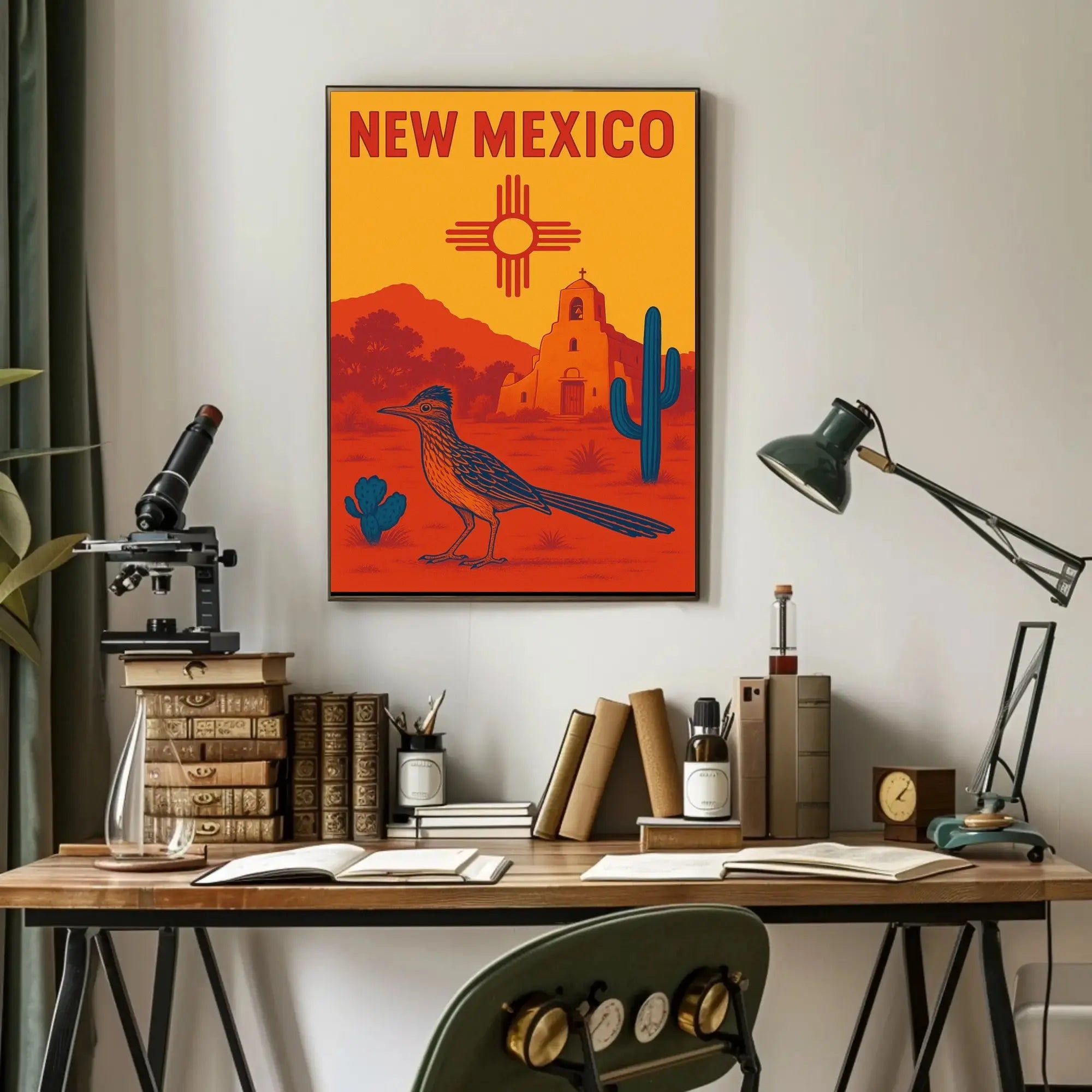 New Mexico Desert Zia Sun Vintage Travel Poster PosterGoat