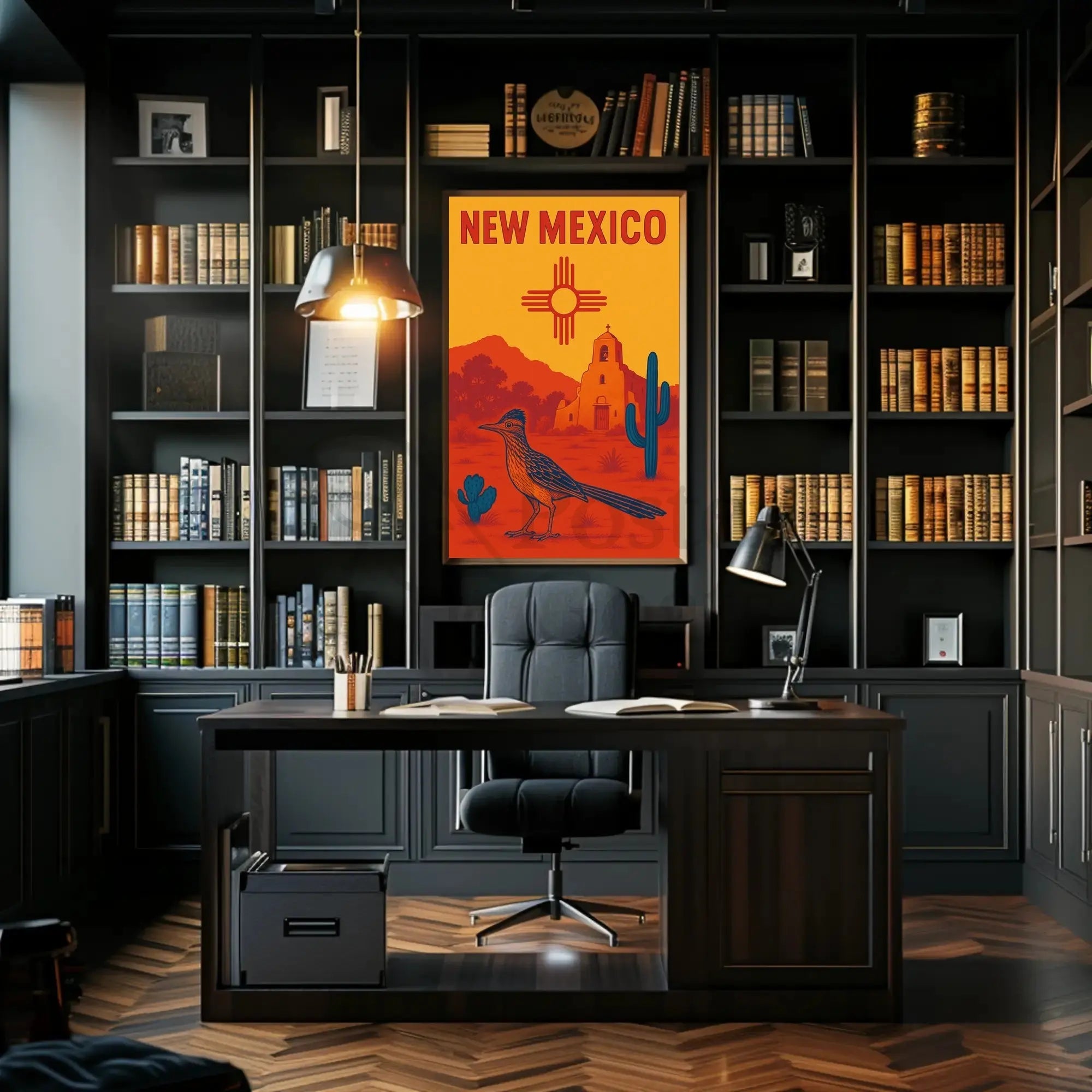 New Mexico Desert Zia Sun Vintage Travel Poster PosterGoat