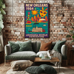 New Orleans 1984 Louisiana World Expo Travel Poster PosterGoat