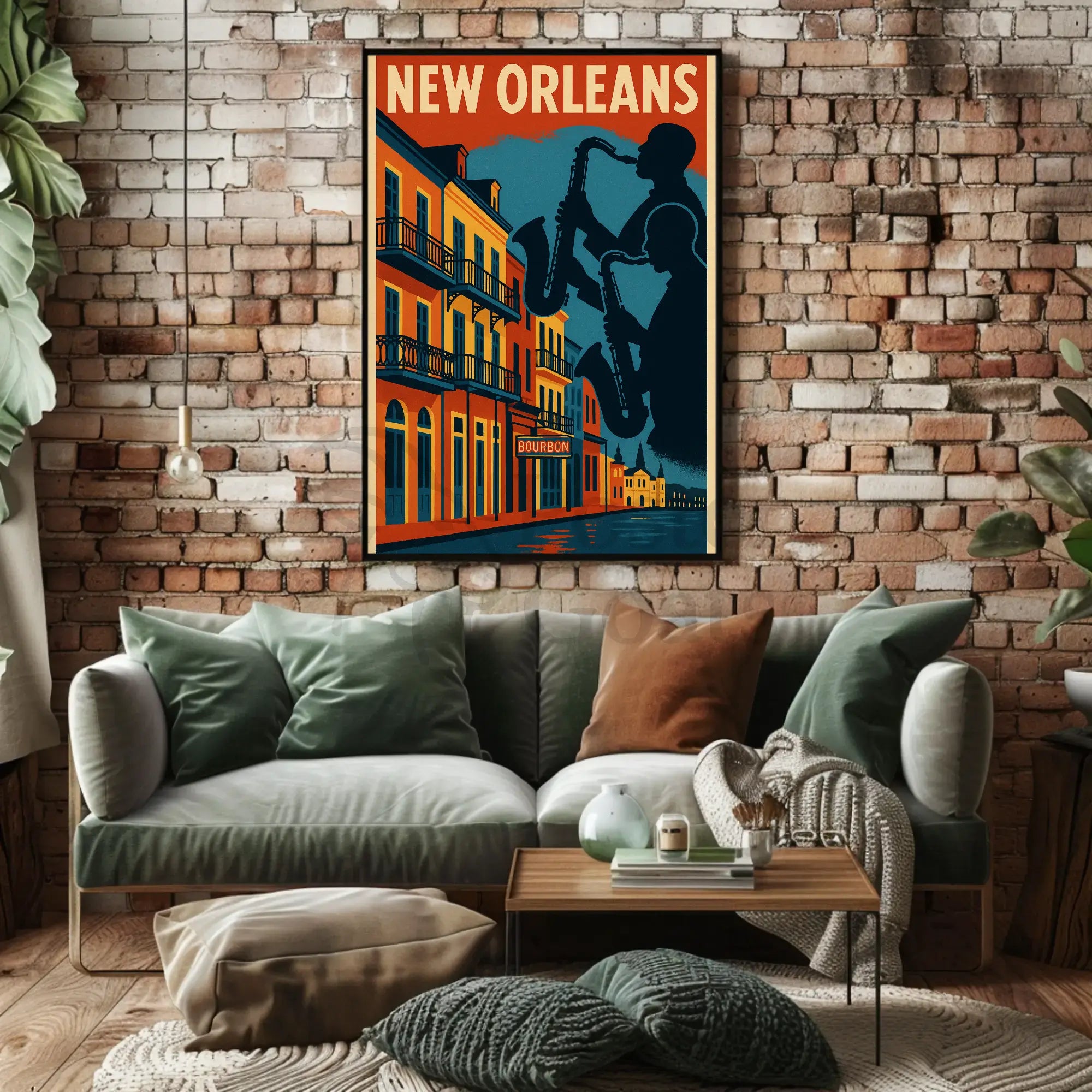 New Orleans Jazz Age Vintage Travel Poster PosterGoat