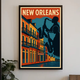 New Orleans Jazz Age Vintage Travel Poster PosterGoat