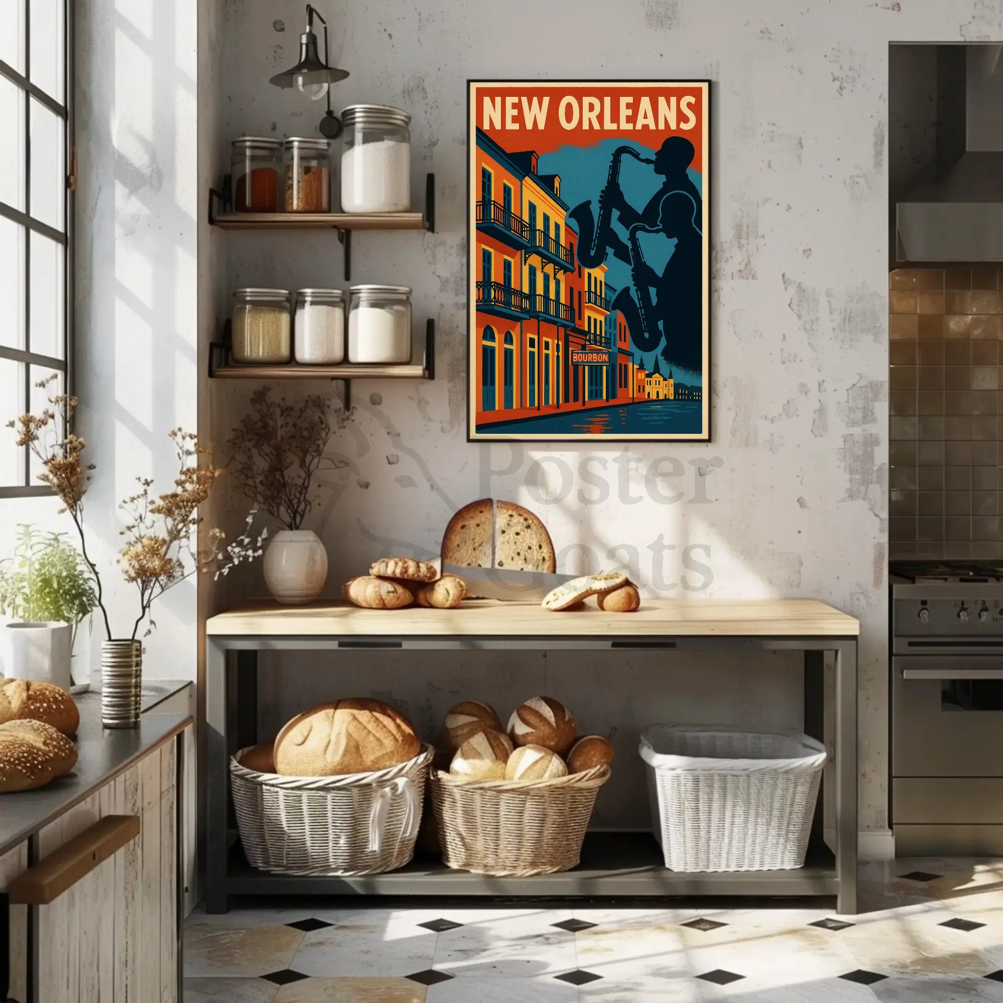 New Orleans Jazz Age Vintage Travel Poster PosterGoat
