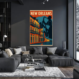 New Orleans Jazz Age Vintage Travel Poster PosterGoat