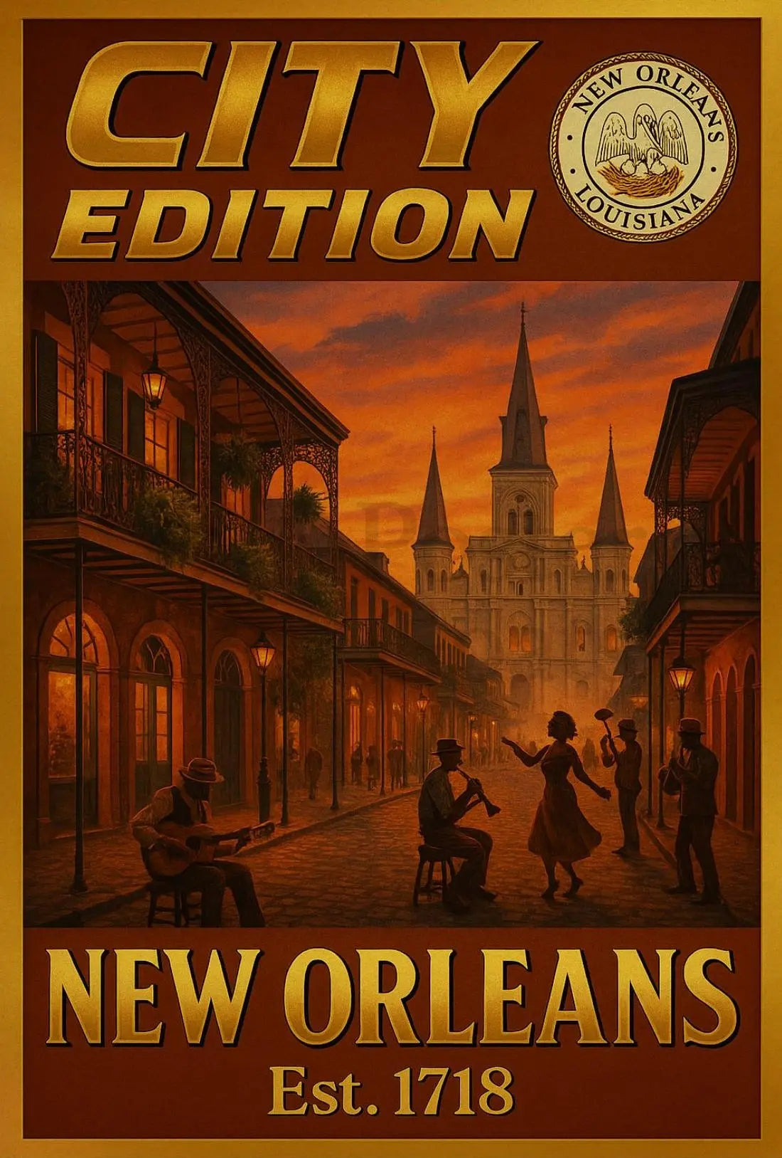New Orleans Jazz Culture Vintage Travel Poster PosterGoat