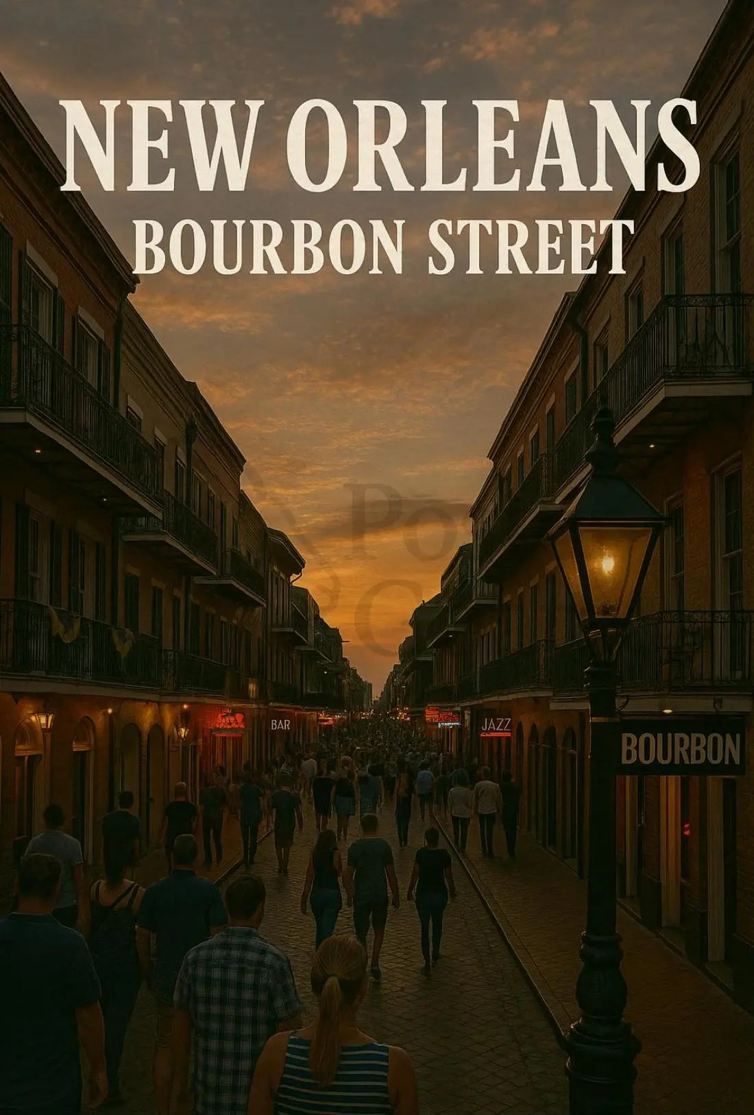 New Orleans Nightlife Jazz Scene Travel Poster PosterGoat