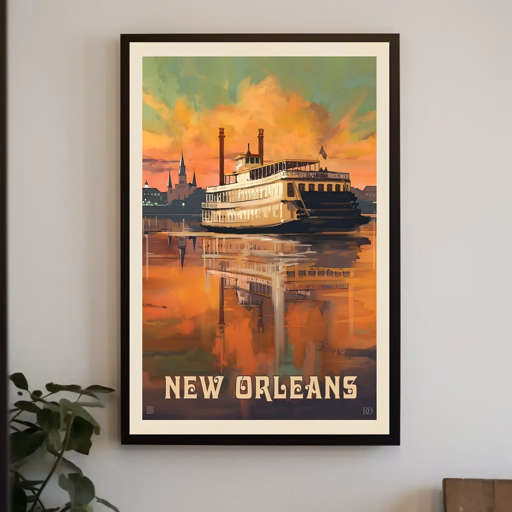 New Orleans Paddle Steamboat Vintage Travel Poster PosterGoat