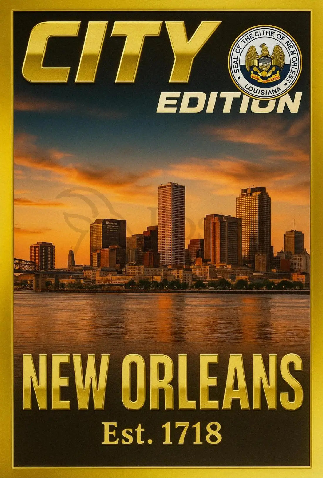 New Orleans Skyline 1718 Edition Cultural Poster PosterGoat