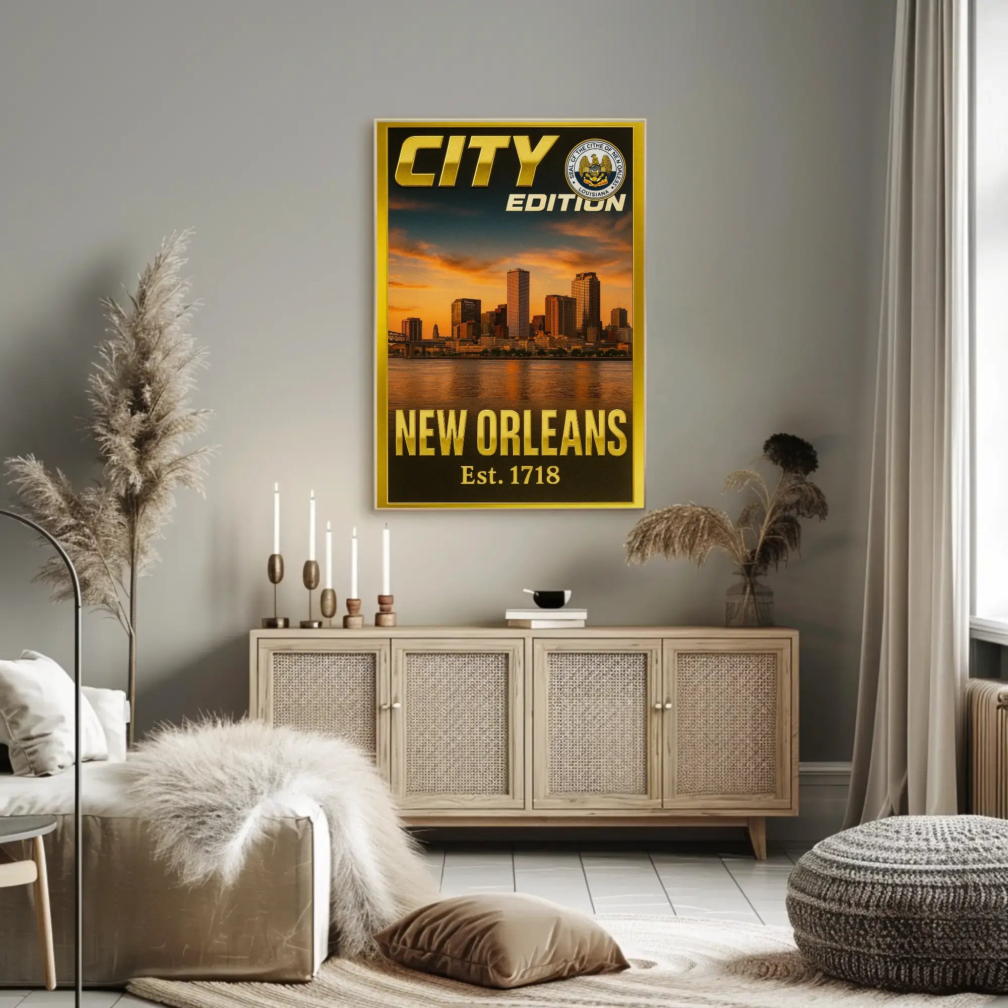 New Orleans Skyline 1718 Edition Cultural Poster PosterGoat