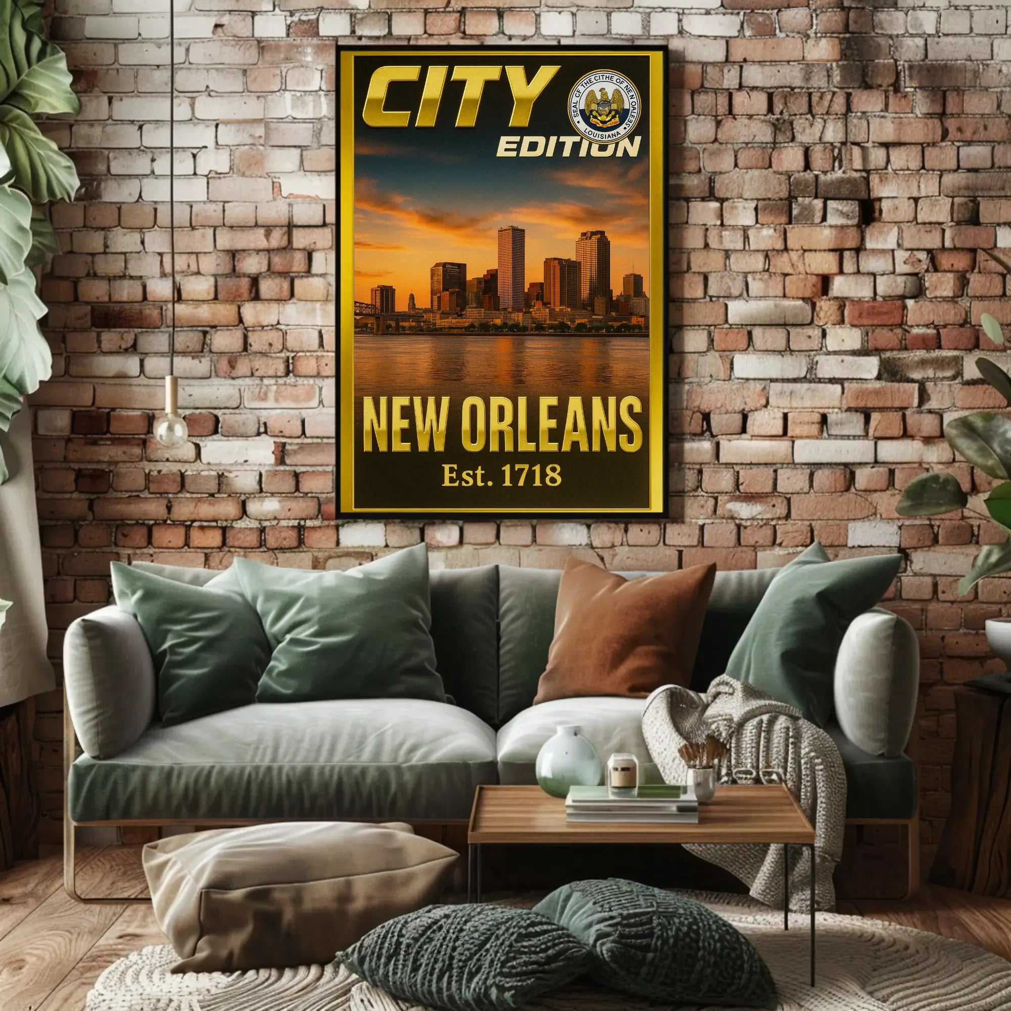 New Orleans Skyline 1718 Edition Cultural Poster PosterGoat