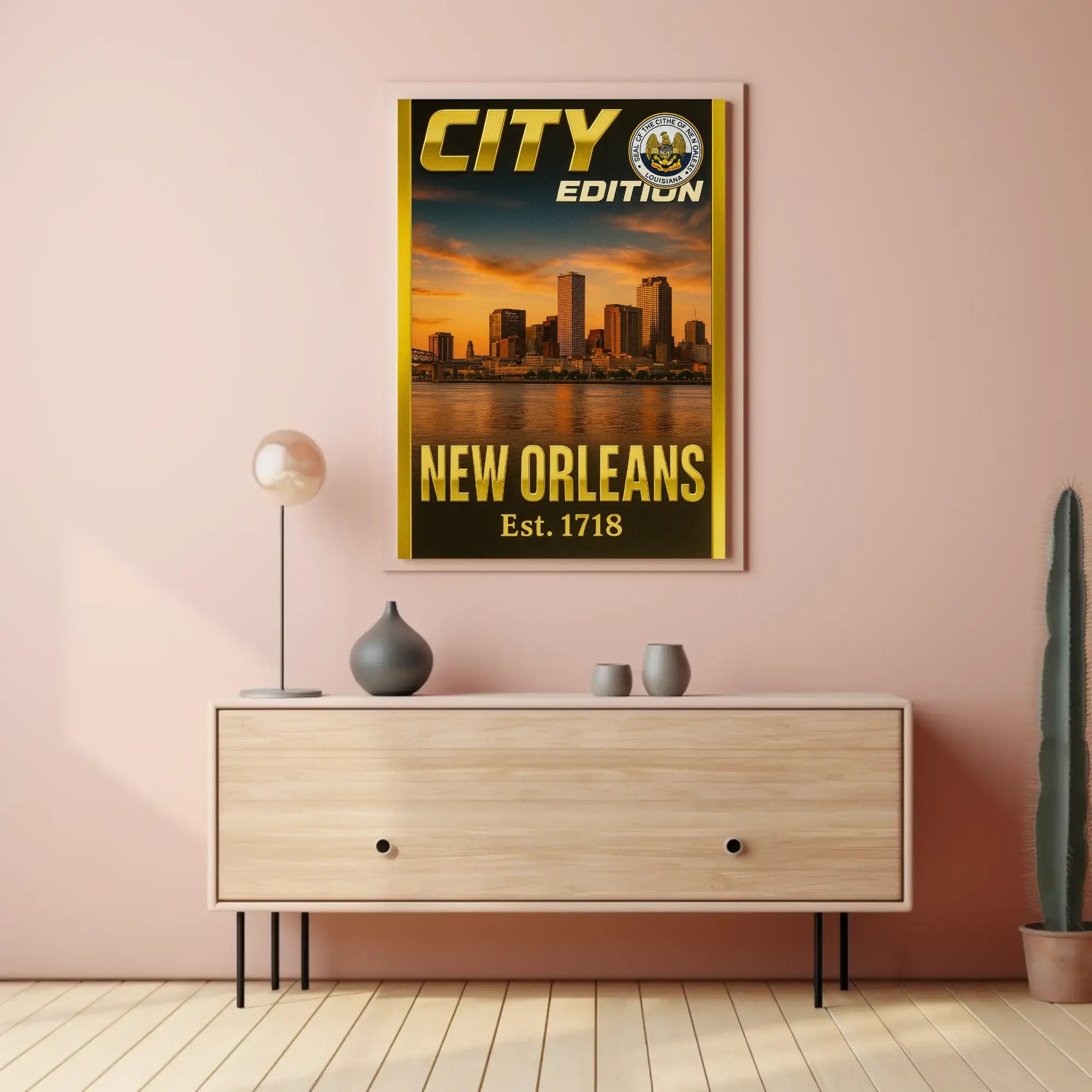 New Orleans Skyline 1718 Edition Cultural Poster PosterGoat