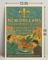New Orleans The Heartbeat Of Jazz Poster PosterGoat