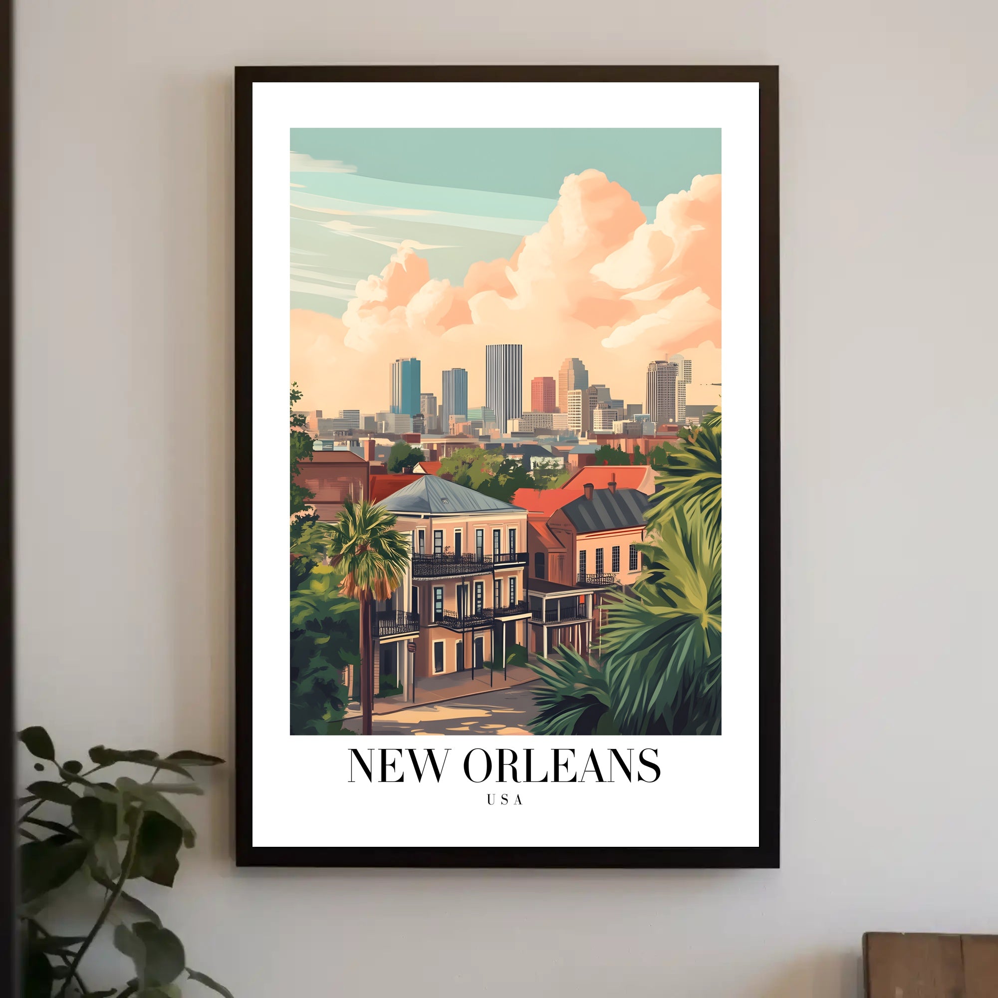 New Orleans Urban Landscape Illustrated Cityscape Poster PosterGoat