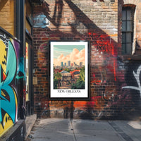 New Orleans Urban Landscape Illustrated Cityscape Poster PosterGoat