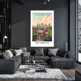 New Orleans Urban Landscape Illustrated Cityscape Poster PosterGoat