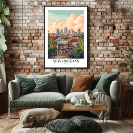 New Orleans Urban Landscape Illustrated Cityscape Poster PosterGoat