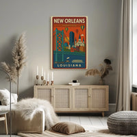 New Orleans Vibrant Cityscape Travel Poster PosterGoat