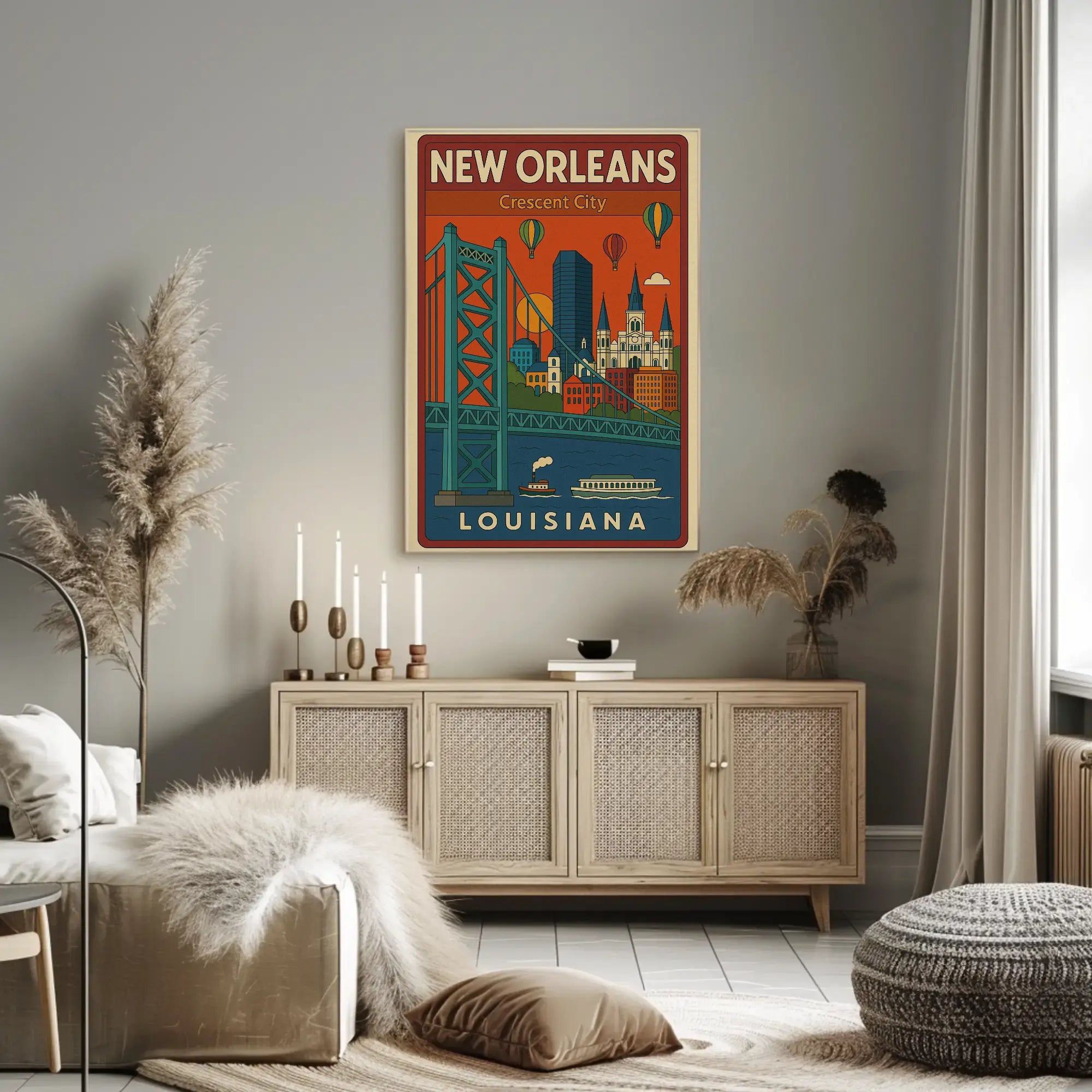 New Orleans Vibrant Cityscape Travel Poster PosterGoat