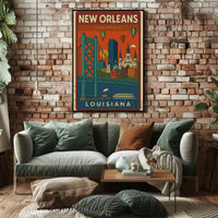 New Orleans Vibrant Cityscape Travel Poster PosterGoat