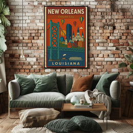 New Orleans Vibrant Cityscape Travel Poster PosterGoat