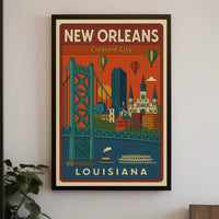 New Orleans Vibrant Cityscape Travel Poster PosterGoat