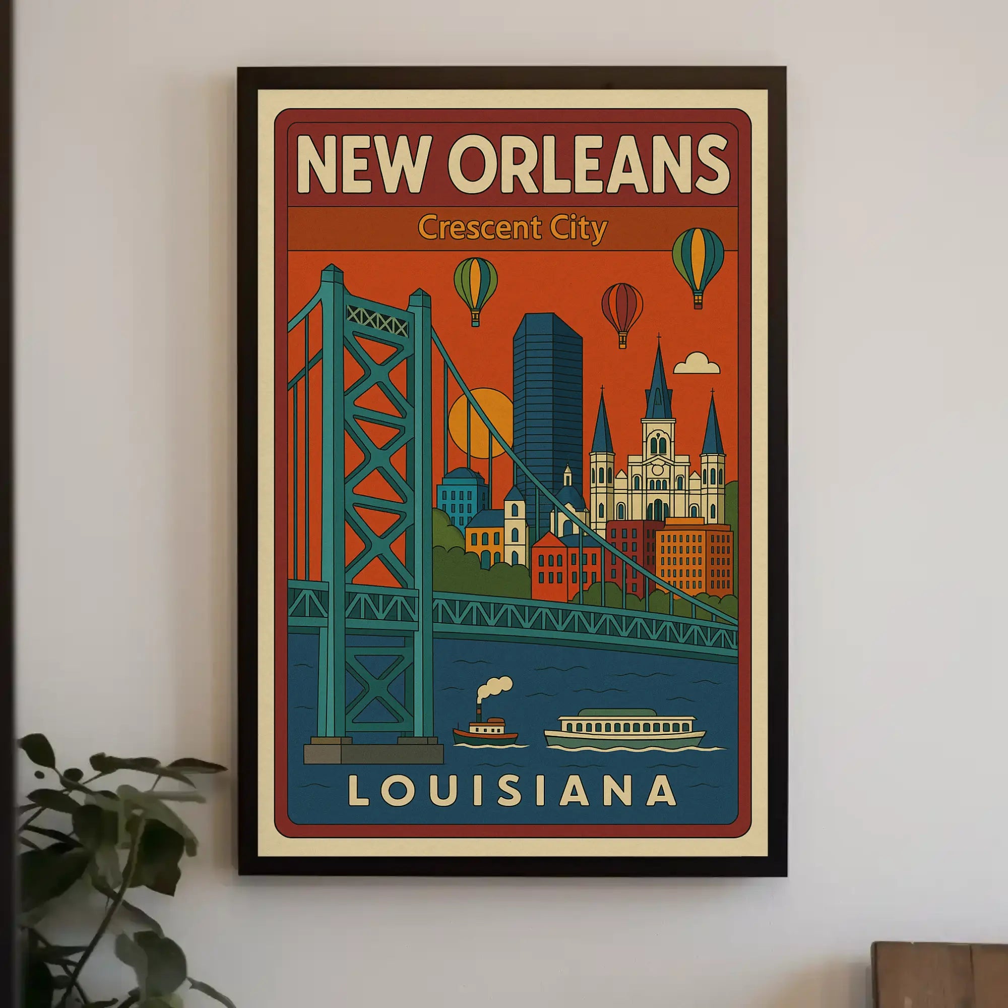 New Orleans Vibrant Cityscape Travel Poster PosterGoat