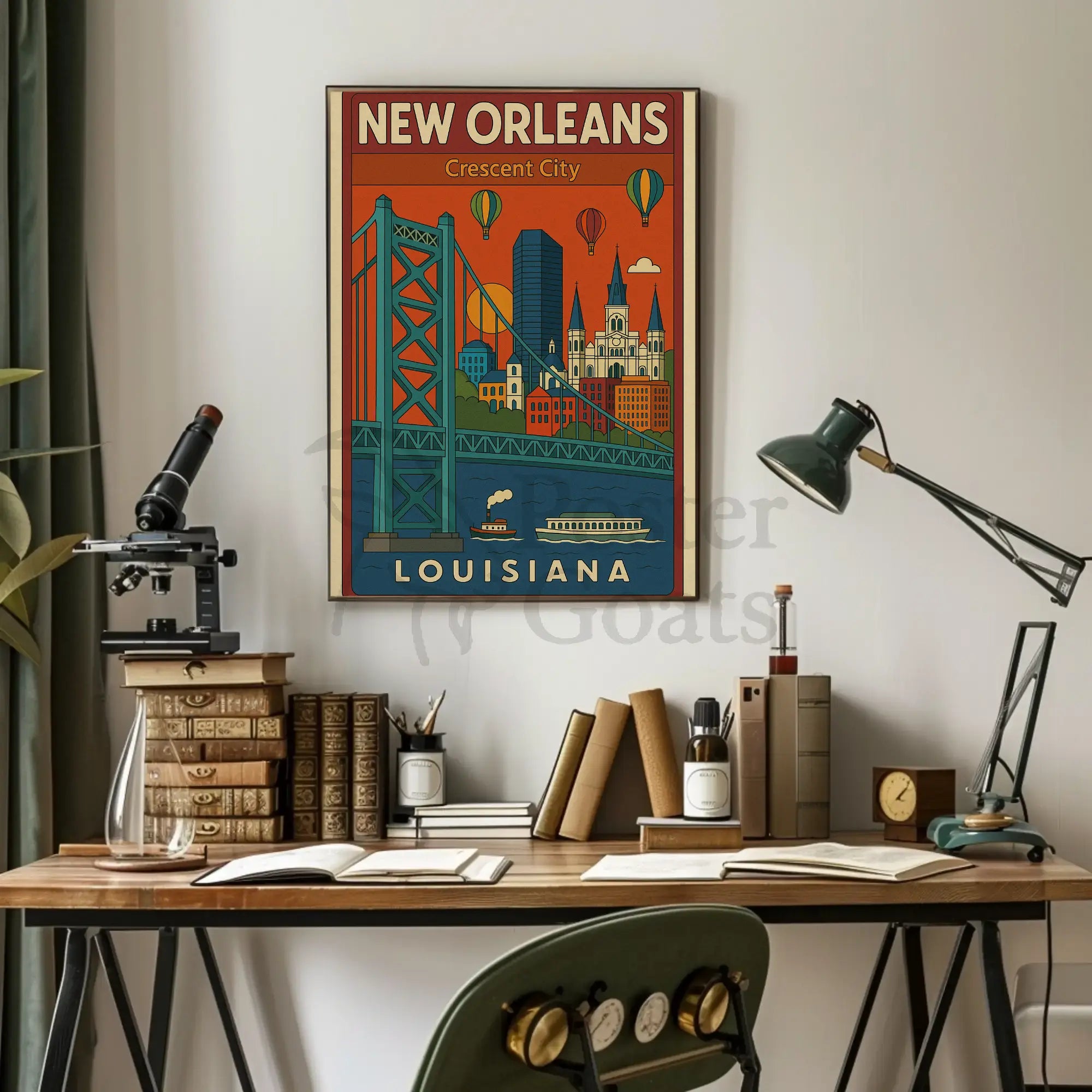 New Orleans Vibrant Cityscape Travel Poster PosterGoat
