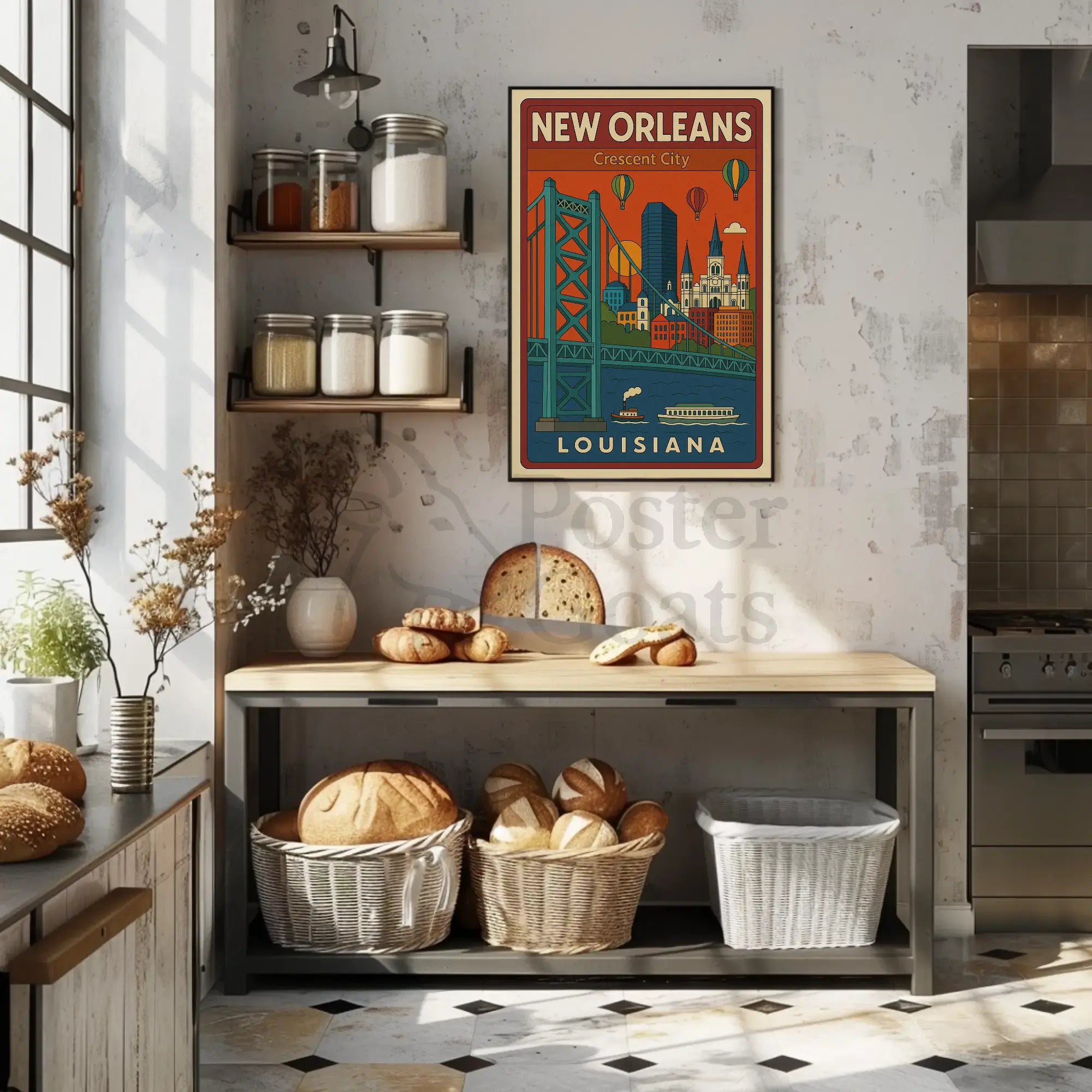 New Orleans Vibrant Cityscape Travel Poster PosterGoat