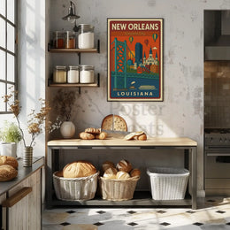New Orleans Vibrant Cityscape Travel Poster PosterGoat