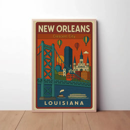 New Orleans Vibrant Cityscape Travel Poster PosterGoat
