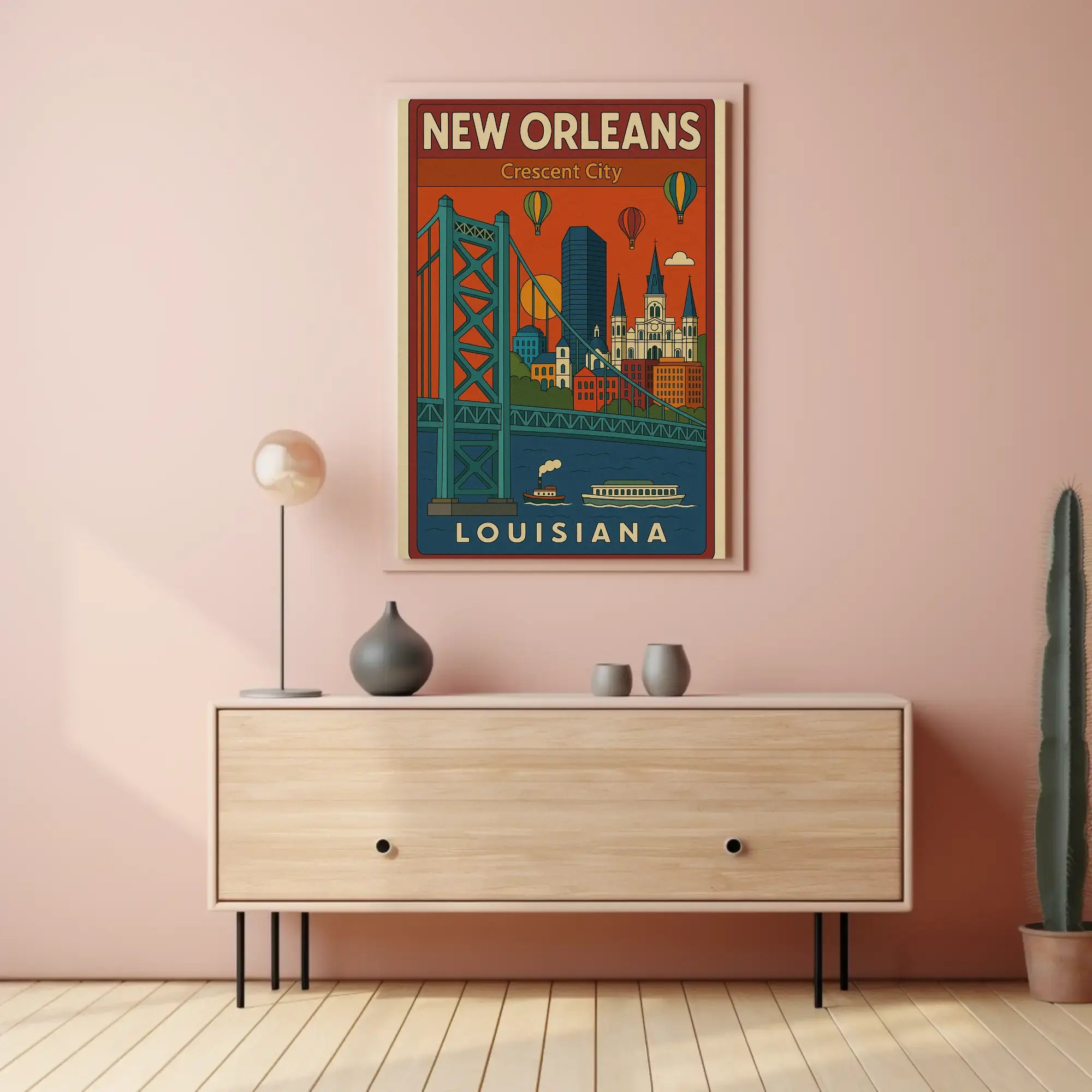 New Orleans Vibrant Cityscape Travel Poster PosterGoat