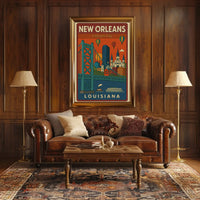 New Orleans Vibrant Cityscape Travel Poster PosterGoat