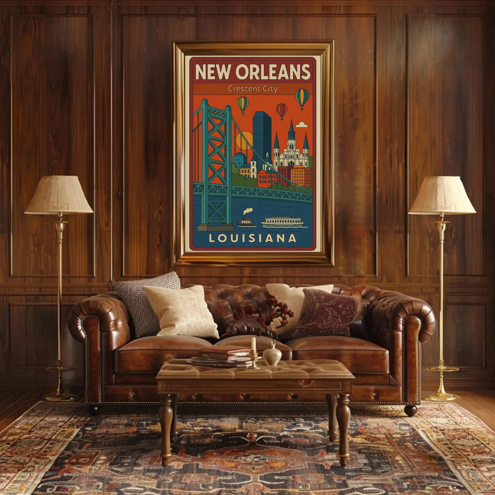 New Orleans Vibrant Cityscape Travel Poster PosterGoat