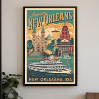 New Orleans Vintage Travel Poster PosterGoat