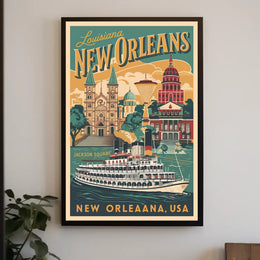 New Orleans Vintage Travel Poster PosterGoat